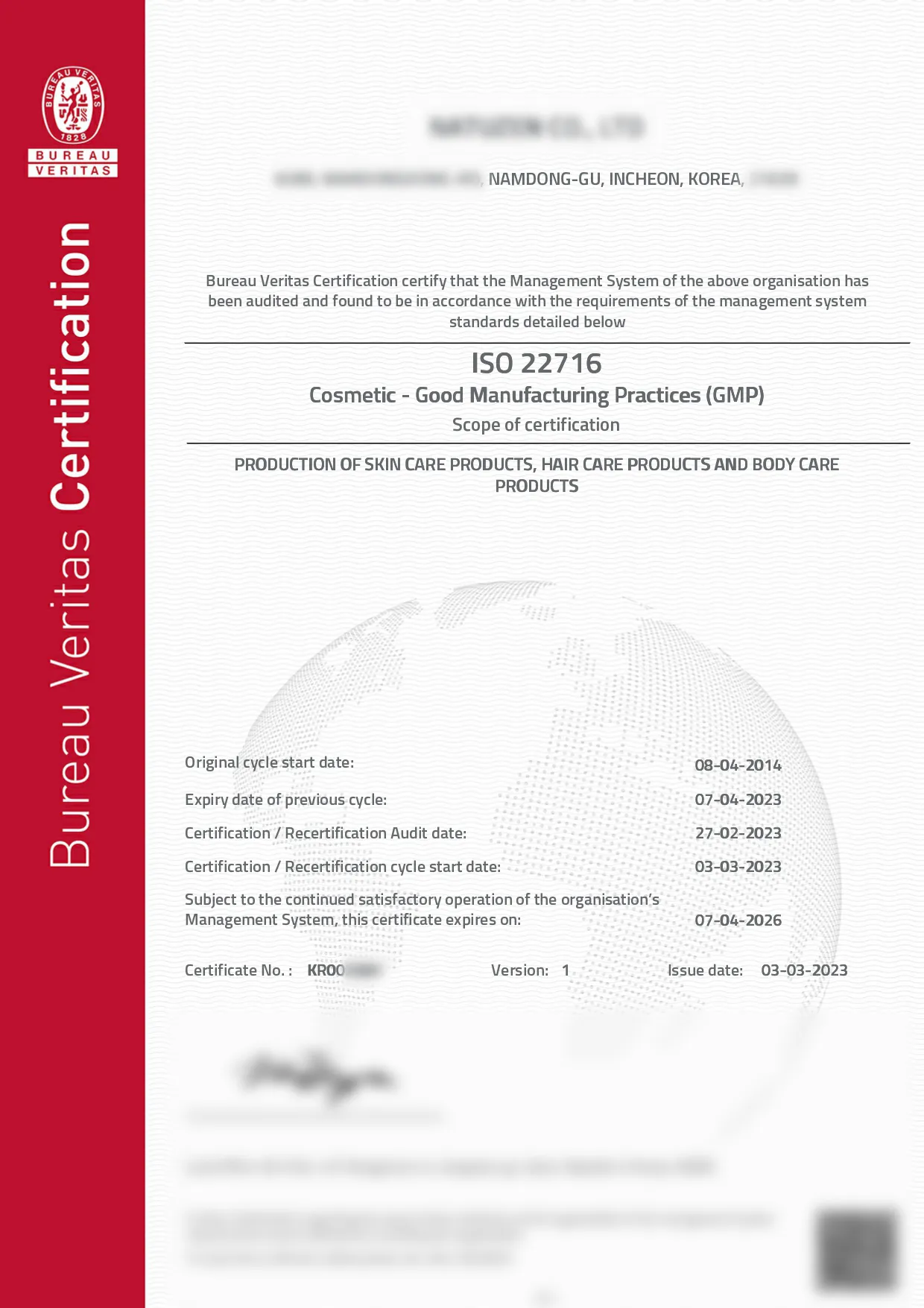 Nhà máy đạt ISO 22176