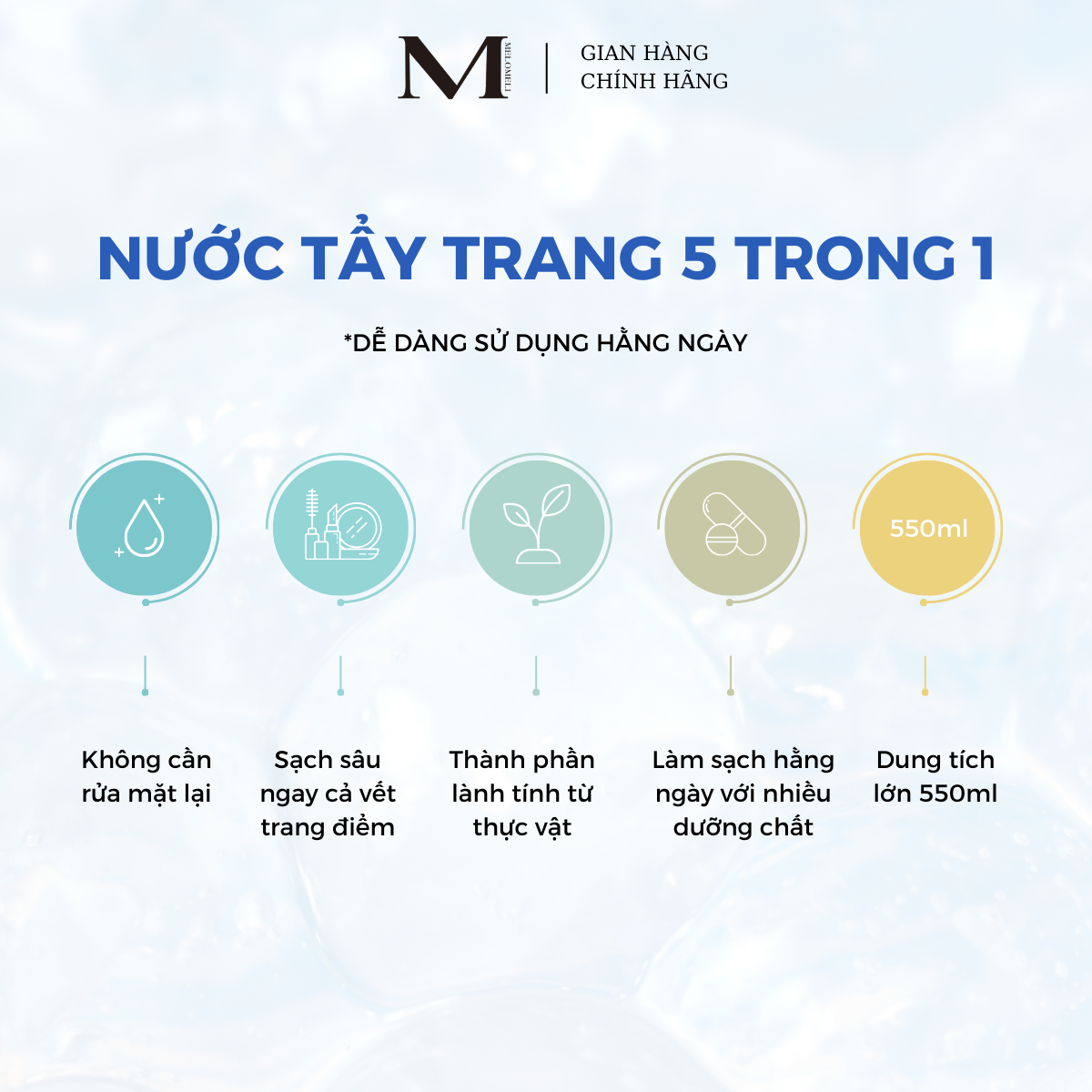 Nước tẩy trang MELOMELI B5 Hyaluronic Acid Cleansing Water